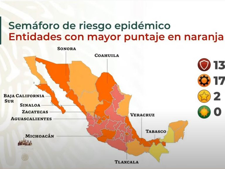 Trece estados de México estarán en semáforo rojo