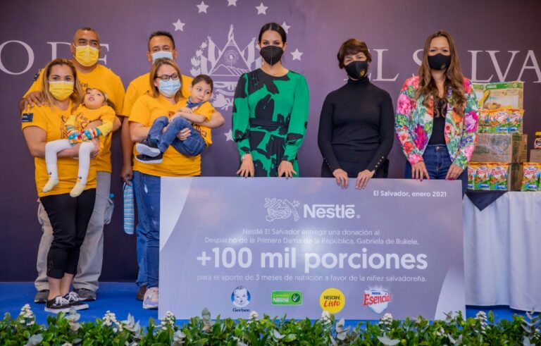 Nestlé El Salvador dona alimentos al Despacho de la Primera Dama para las familias de niños con discapacidades