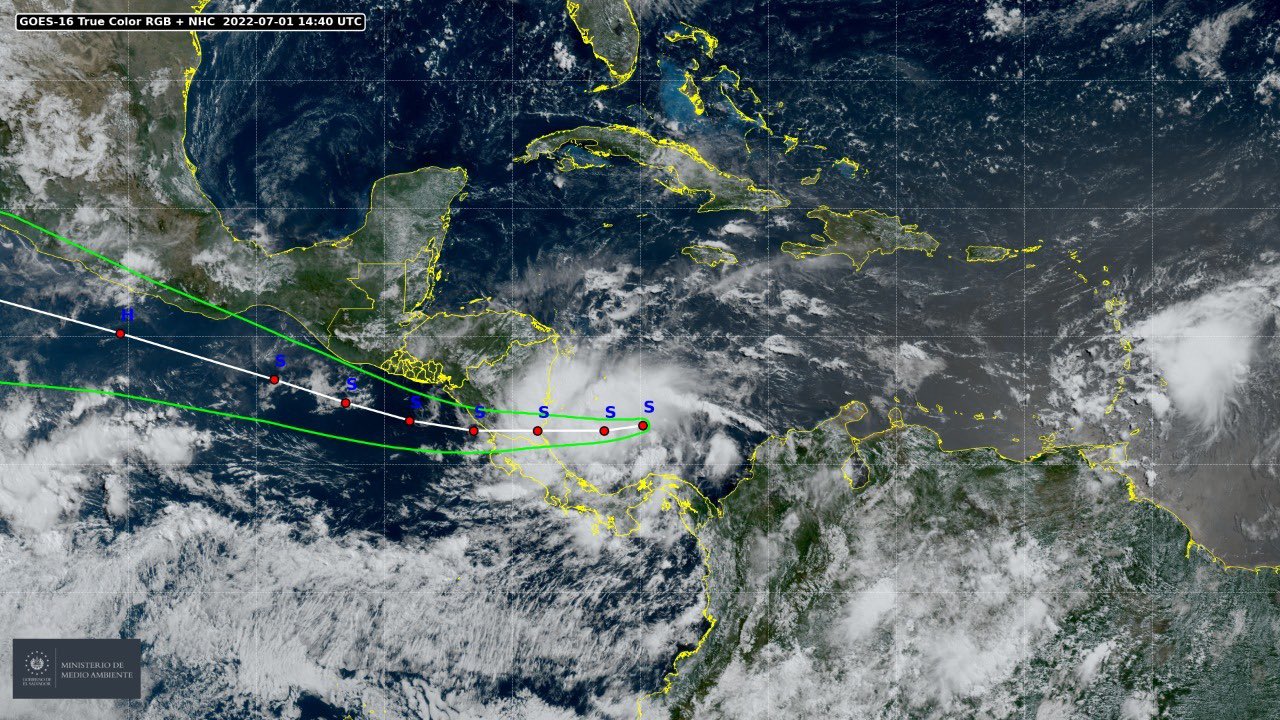 Tormenta Tropical Bonnie afectará con lluvias a El Salvador desde el sábado