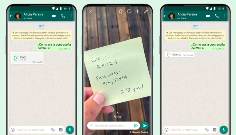 WhatsApp aplica una opción para evitar capturas de pantalla de imágenes y vídeos de visualización única